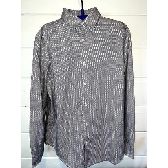 Perry Ellis Men's Black & White Geo print Long Sleeve button down Shirt size XL - Picture 1 of 8